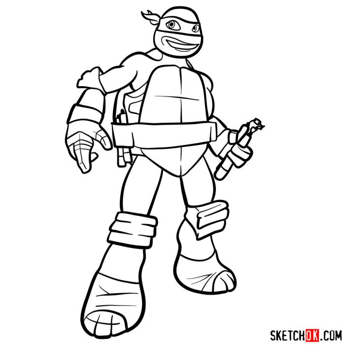 Drawing tmnt mikey coloring pages