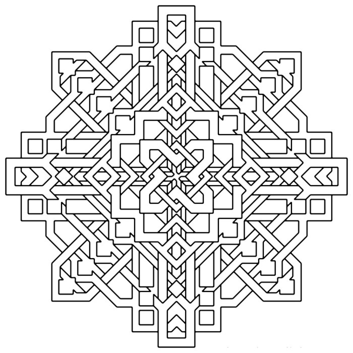 Geometric design coloring pages