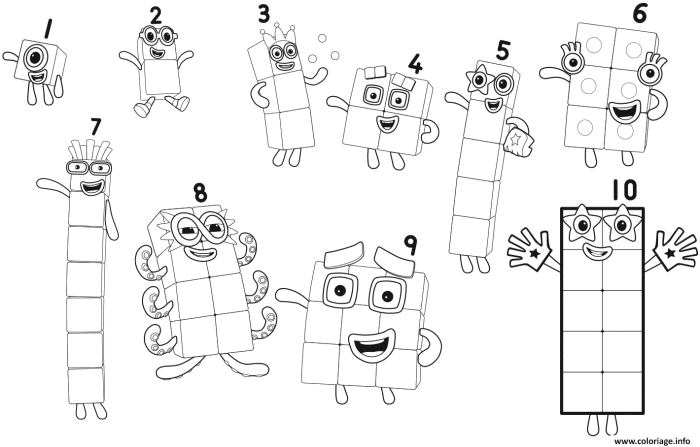 Numberblocks coloring page