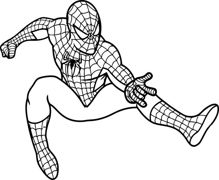 Spider boy cartoon coloring pages free