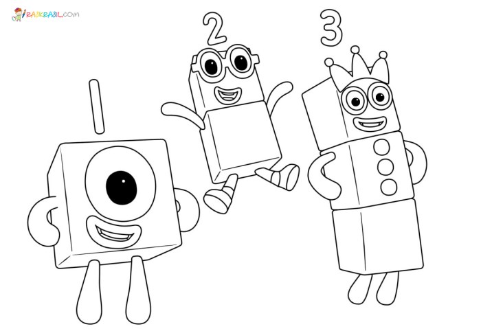 Numberblocks coloring page