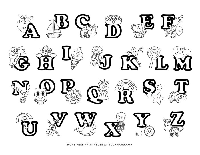 Printable abc coloring pages