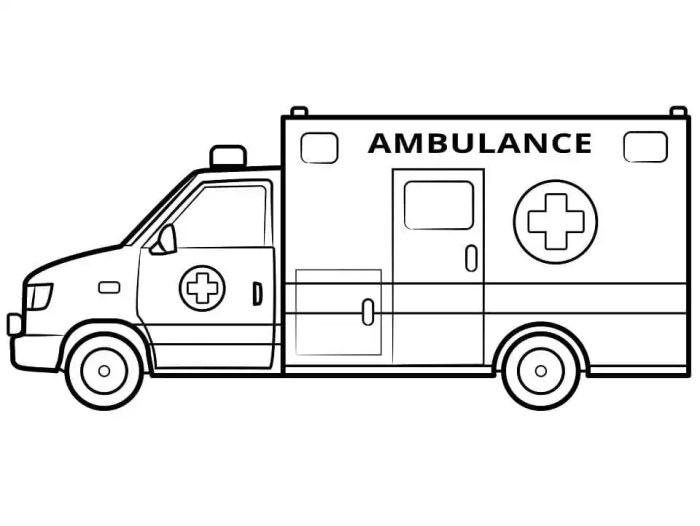 Coloring pages of ambulance