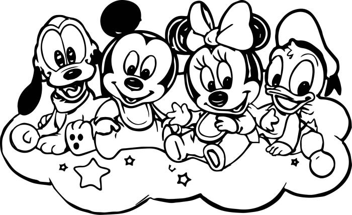 Mickey coloring baby pages friends family mouse disney clubhouse color printable full getcolorings sheet resolution five article