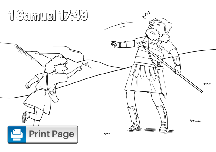 Coloring pages of david and goliath