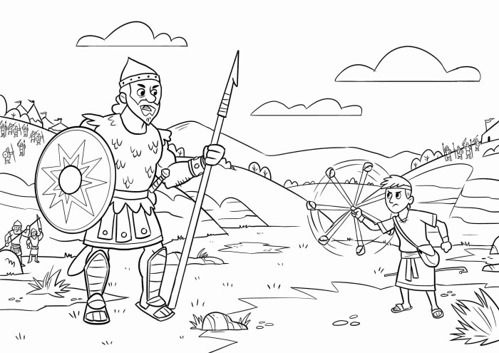 Coloring pages of david and goliath