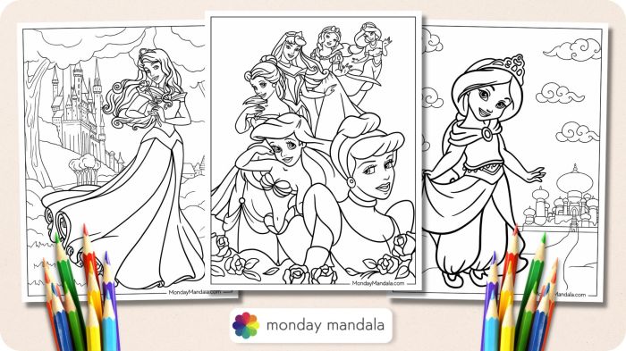 Free princess coloring pages for kids pdf