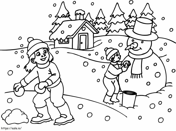 Snowy coloring pages