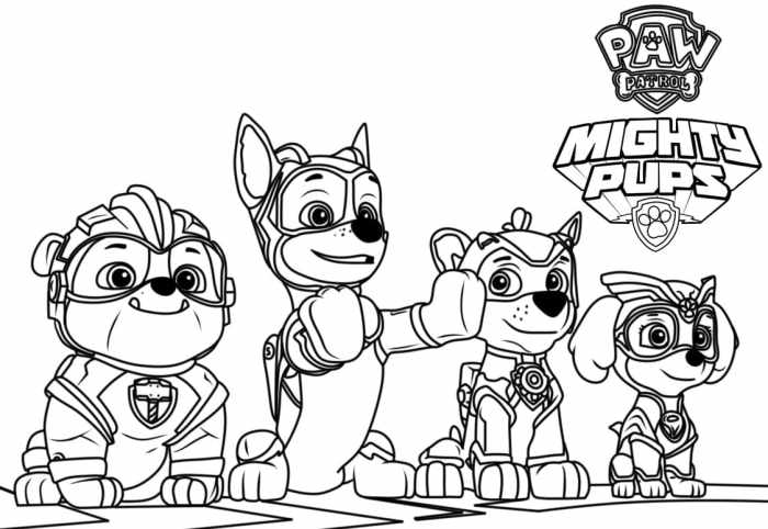 Free paw patrol color pages