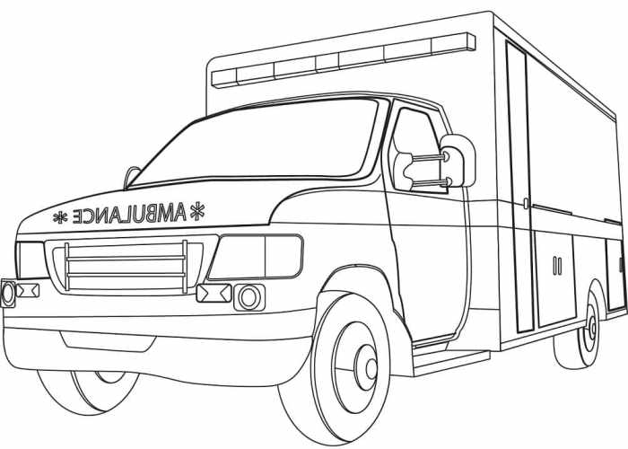 Coloring pages of ambulance