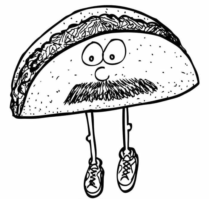 Taco coloring page