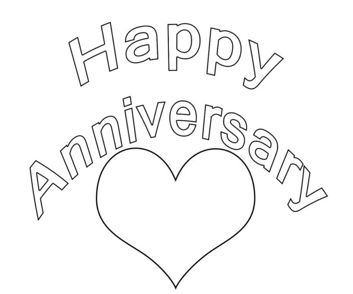 Printable wedding anniversary coloring pages