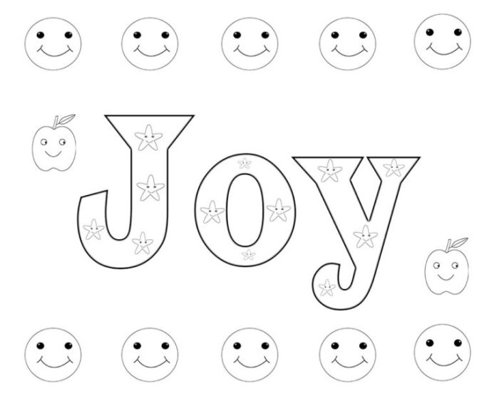 Joy coloring page