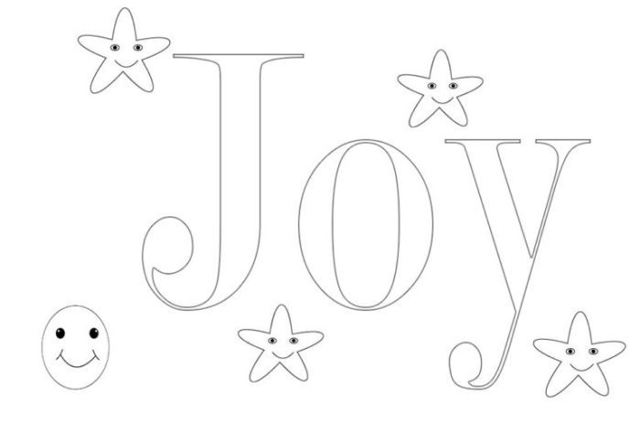 Joy coloring page