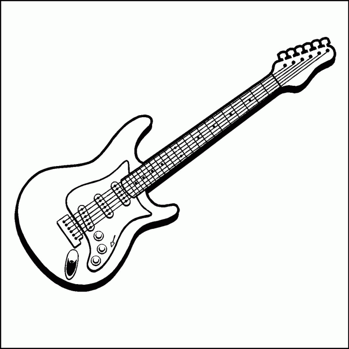 Guitar coloring pages