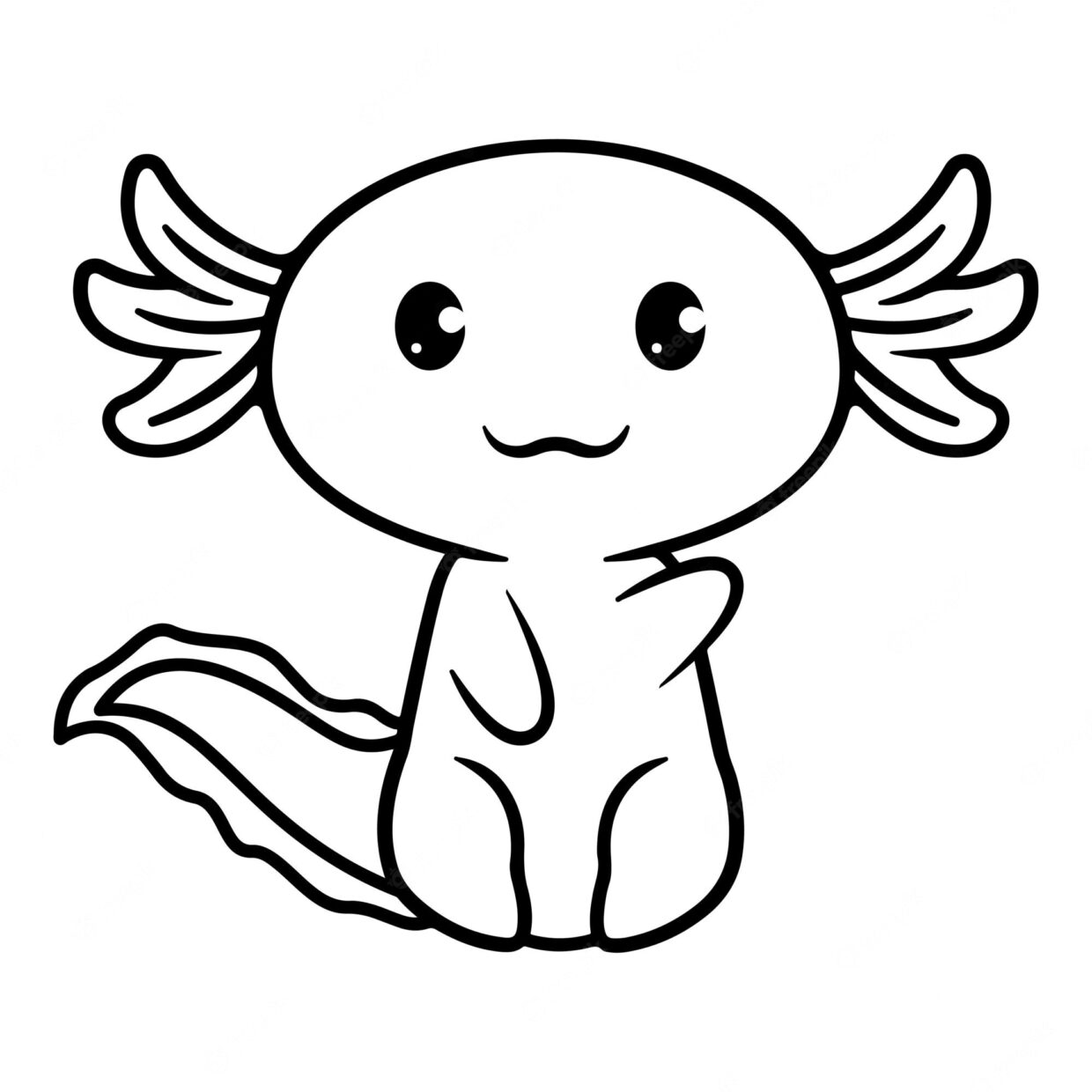 Cute axolotl coloring pages