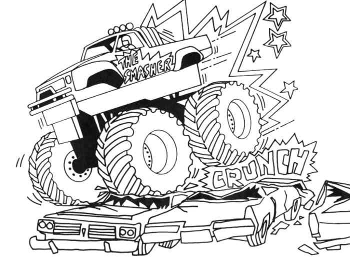 Printable monster truck coloring pages