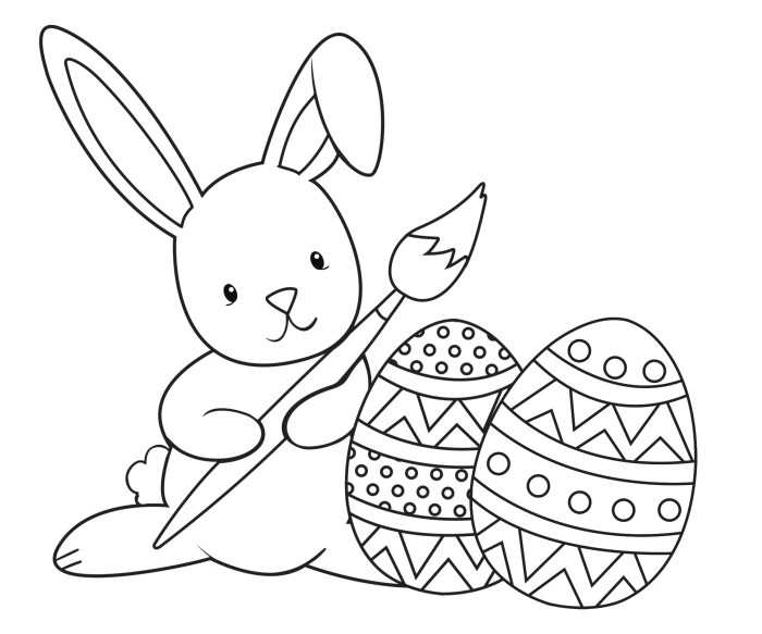 Printable easter bunny coloring pages