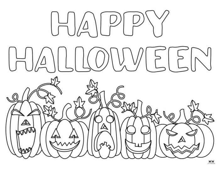 Happy halloween coloring page