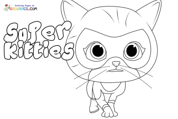 Super kitties coloring pages free print out