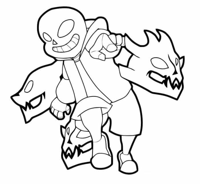 Sans cat coloring page