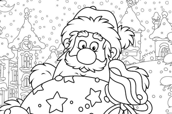 Santa coloring pages free printable