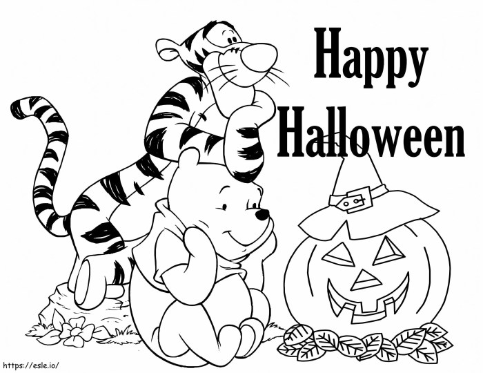 Happy halloween coloring page