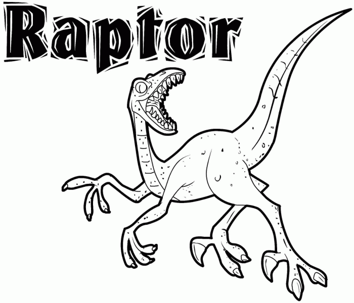 Dinosaur coloring pages velociraptor