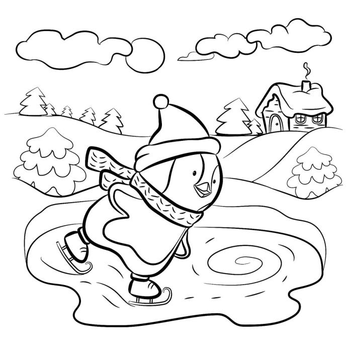 Coloring pages for kids winter