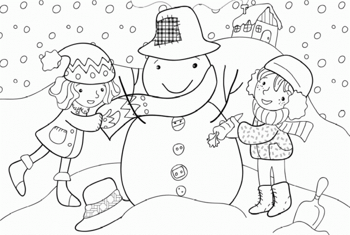 Coloring pages for kids winter