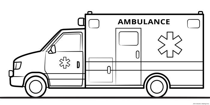 Coloring pages of ambulance