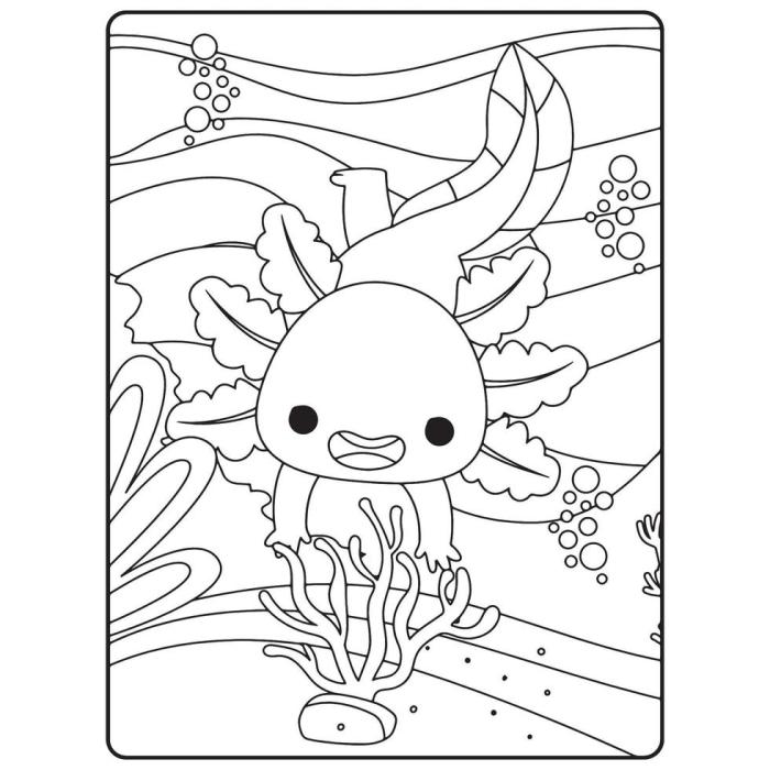 Cute axolotl coloring pages