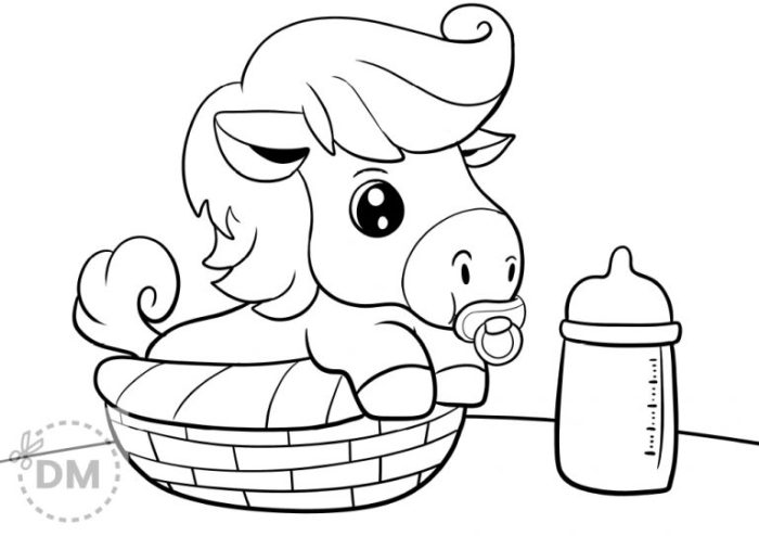 Cute horse coloring pages