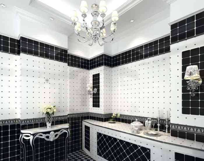 Black white bathroom decor