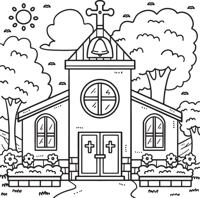 Church coloring pages for kids