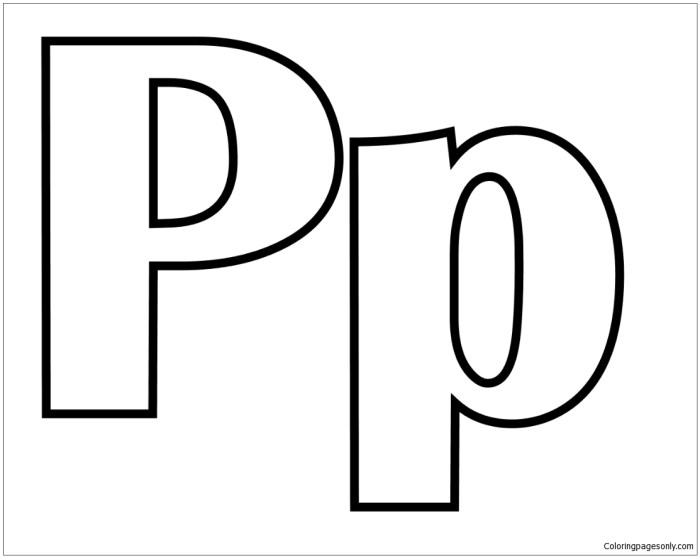 Letter p coloring pages