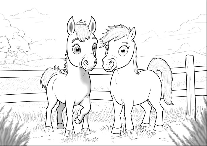 Horse coloring pages for kids