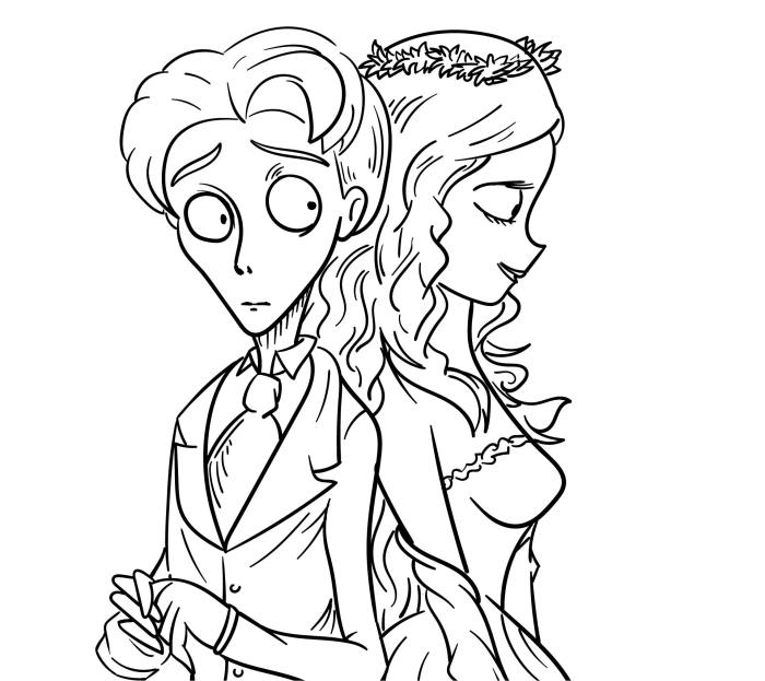 Corpse bride coloring pages