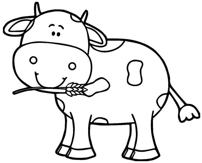 Cow coloring pages for kids