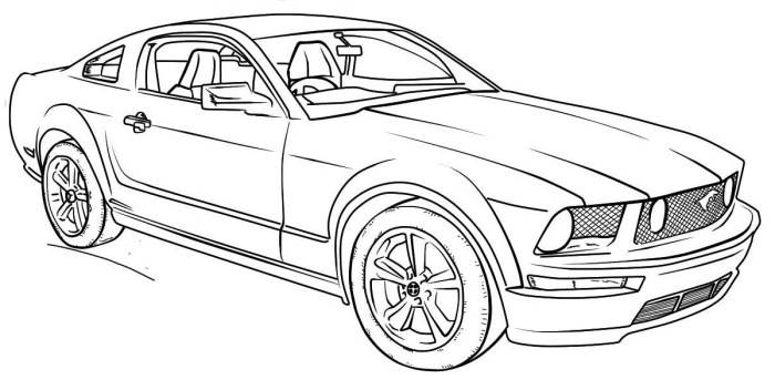 Coloring pages of a mustang