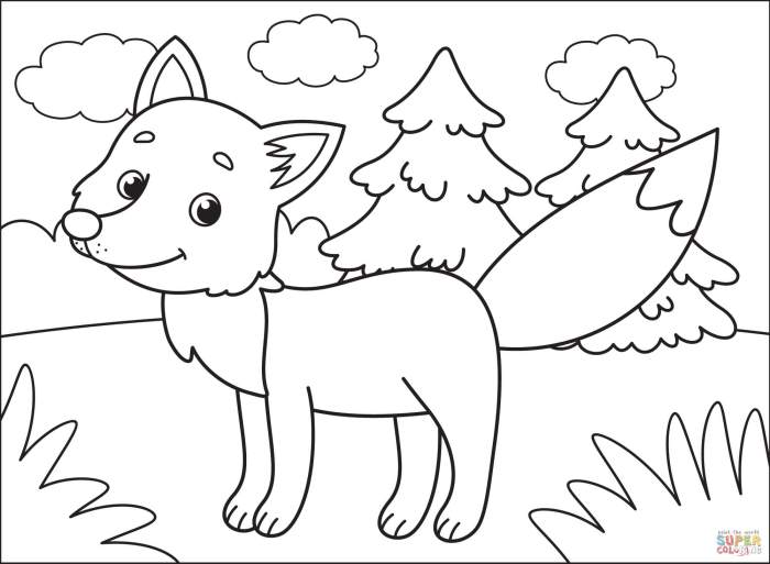 Printable fox coloring pages