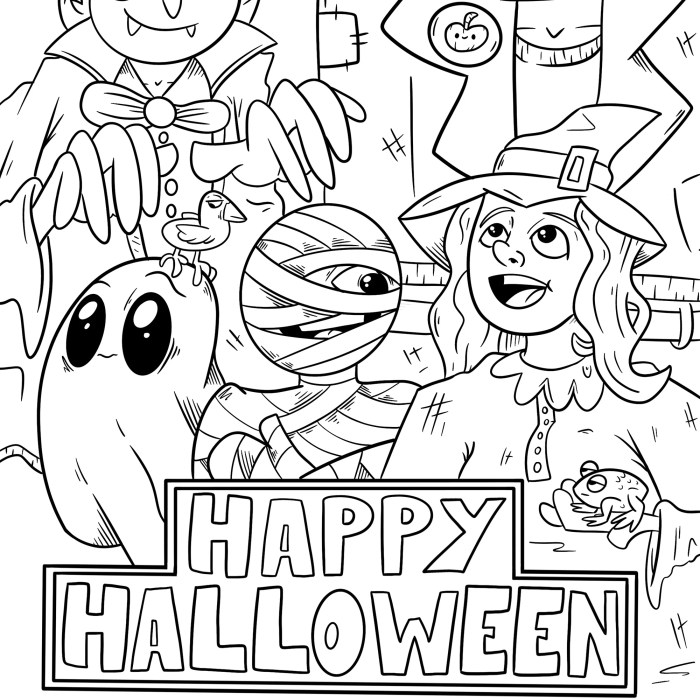 Halloween coloring page kids