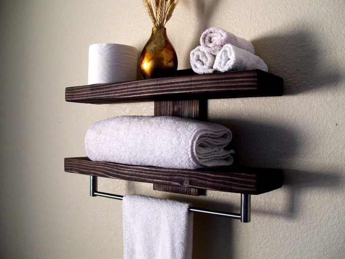 Wall decor floating shelf for bathroom decor