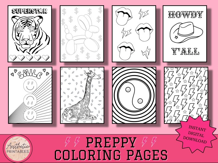 Preppy coloring page