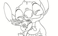 Cute stitch coloring pages