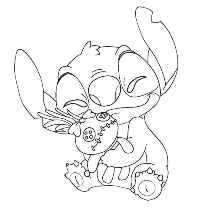 Cute stitch coloring pages