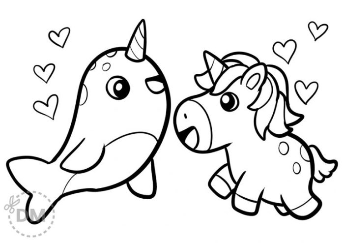 Narwhal coloring pages