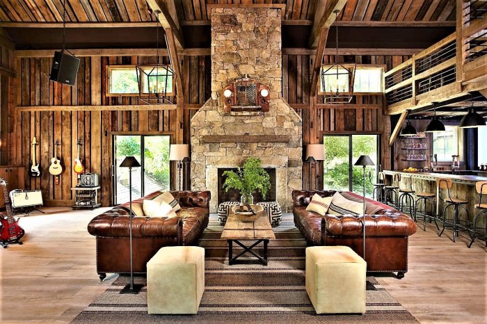 Barn house interior design