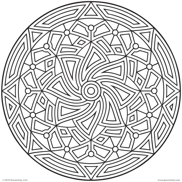 Geometric design coloring pages