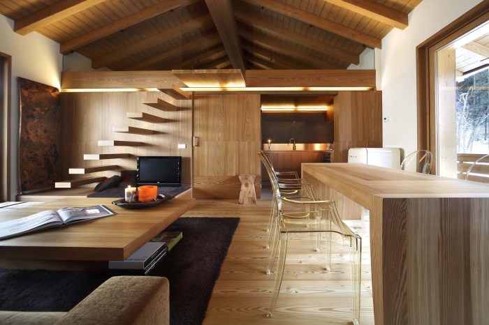 Interior design wooden house